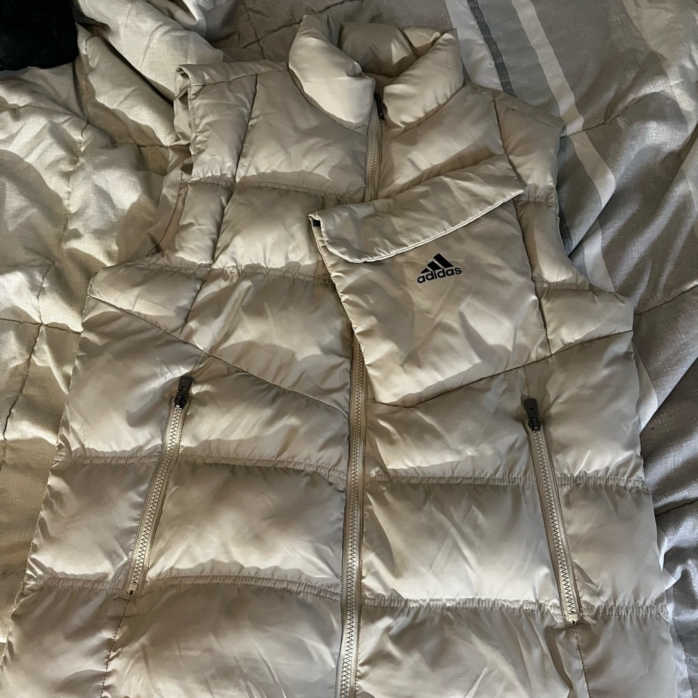 Adidas Quilted Vest in Beige